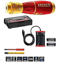 מברג חשמלי מקצועי ראש מתחלף speedE® II כולל 2 ביטים מטען סוללה וארגז L-Boxx Mini - WIHA